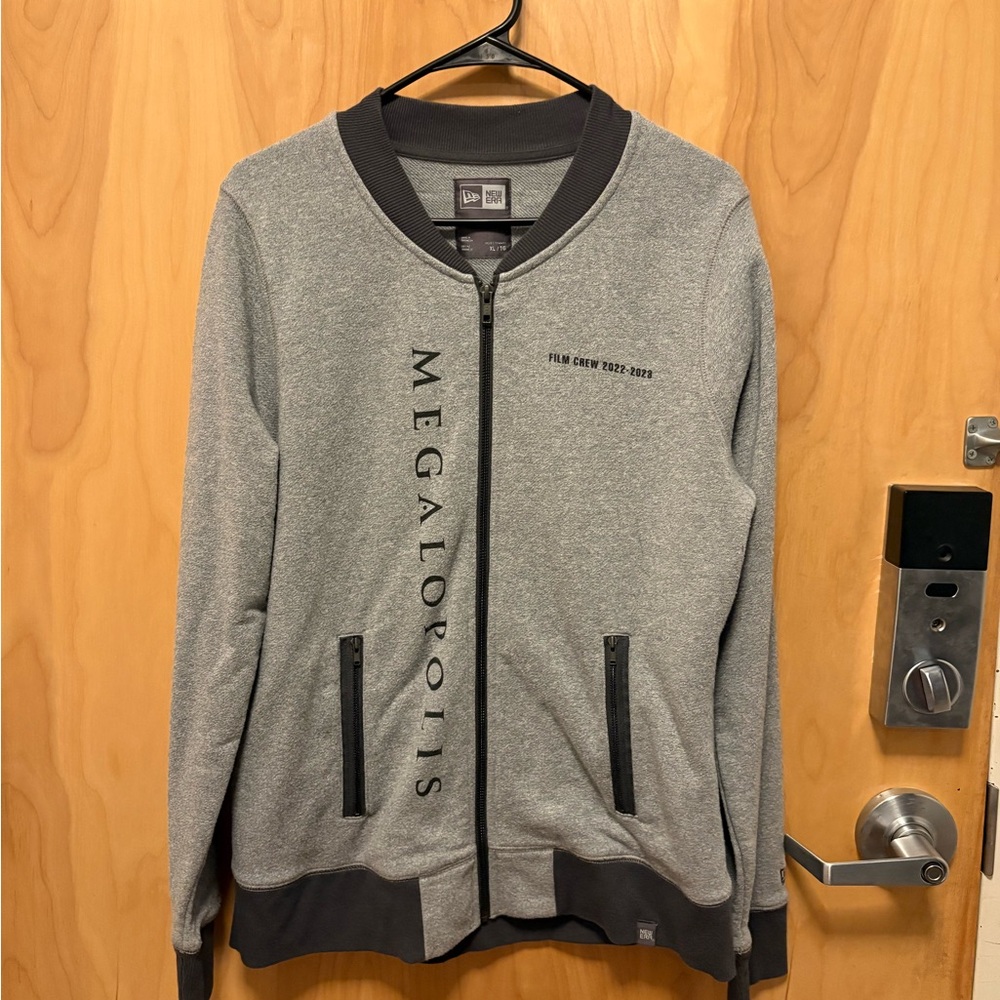 Gray Megalopolis Crew Zip-Up Bomber Jacket Men’s XL